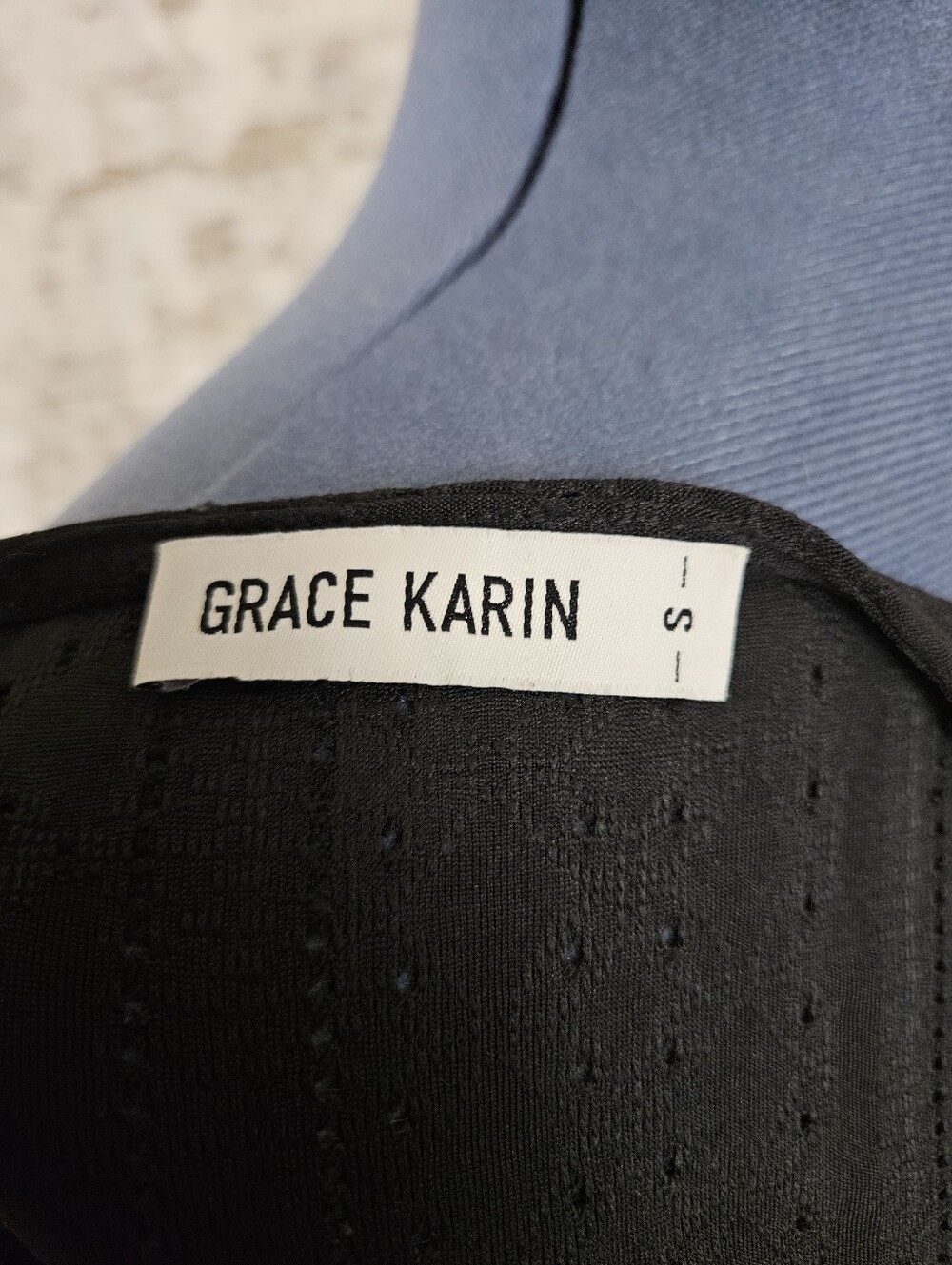 Grace Karin S Black Wrap Eyelet Peplum Blouse Flutter Sleeve S - Picture 7 of 8